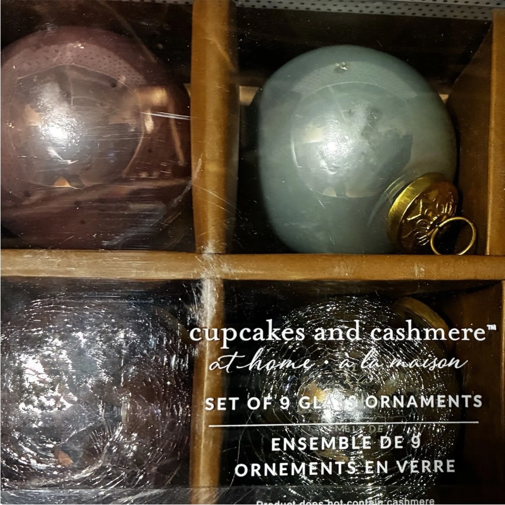 Cupcakes & Cashmere‎ Set of 9 Pastel Glass Ornaments Shabby Chic Cottagecore NWT - Picture 5 of 5